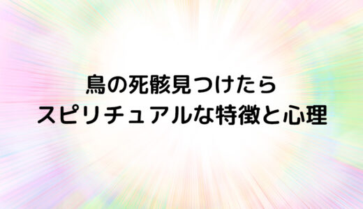 『鳥の死骸見つけたら』のスピリチュアルな特徴と心理