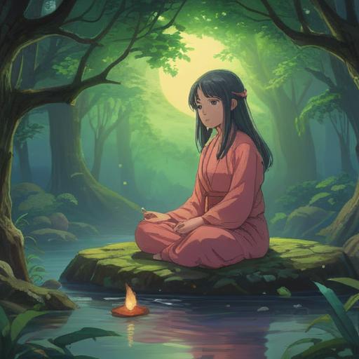 A serene and introspective scene depicting the spiritual meaning of chalazion, soft light illuminating a peaceful setting, a person meditating under a gentle tree, symbolic sunlight filtering through leaves, harmonizing energies, a sense of healing and balance, spiritual awakening, natural elements around, tranquil water reflection, 4k