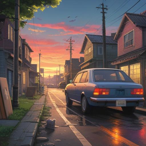 A serene scene depicting a cat that has been hit by a car, a gentle light illuminating its surroundings, the cat's spirit rising above, glowing softly, leaving behind a trail of vibrant energy, a person kneeling beside the cat with a look of realization and hope, reflecting on the message received, the environment filled with lush greenery and flowers, symbolizing renewal and luck, 4k