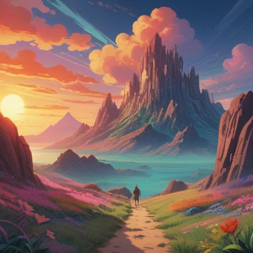 A mystical landscape featuring a mirage in the distance, ethereal light shimmering through the air, symbolic animals present, subtle spiritual signs in the environment, a person gazing in awe, heightened sense of awareness, desert-like terrain, soft pastel colors, spiritual energy emanating, 4k