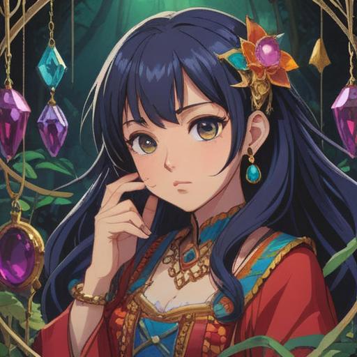 A stunning colorful illustration of a collection of lucky jewelry, vibrant gemstones sparkling in the light, intricately designed rings and necklaces, a serene and elegant atmosphere, magical aura surrounding the jewelry, showcasing various styles and materials, with a soft gradient background highlighting the pieces, enchanting and captivating charm, high resolution