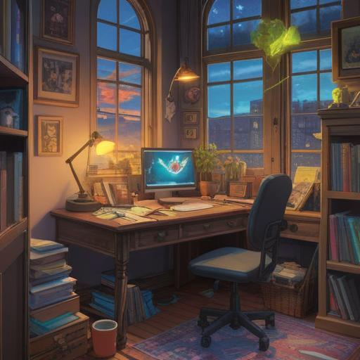 A collection of organized notes, various colored sticky notes, a neat desk with a laptop, bright light coming through a window, an inviting ambiance, a person actively writing and thinking, clear structure and categories, visually appealing arrangement, productivity theme, 4k