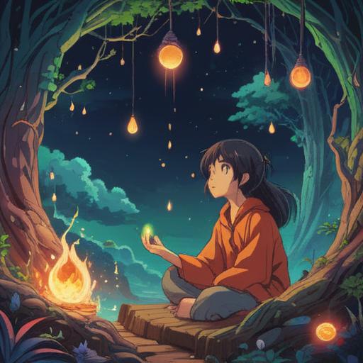 A serene and mystical illustration depicting a person experiencing a moment of spiritual enlightenment during an emotional outburst, vibrant energy surrounding them, symbols of growth and transformation in the background, ethereal light illuminating the scene, representation of inner peace emerging from chaos, expressive facial features conveying a mix of emotions, tranquil nature elements complementing the theme, 4k