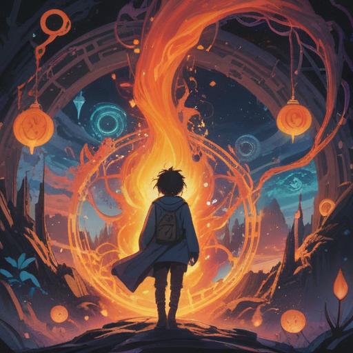 A serene and introspective scene depicting a person experiencing an emotional outburst, surrounded by ethereal symbols representing spiritual signs, soft glowing light illuminating the symbols, a tranquil background of nature with gentle trees and flowing water, an expression of both frustration and enlightenment on the person's face, 4k