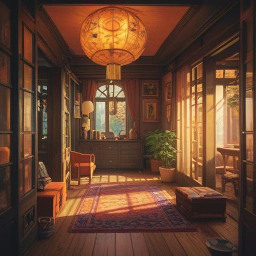 Amber-colored lifestyle enhancement proposal, warm and inviting atmosphere, elements symbolizing strength and vitality, serene nature scene with golden sunlight filtering through trees, people engaging in healthy activities, harmonious balance of mind and body, vibrant colors representative of amber energy, inspirational and uplifting elements, detailed background showcasing tranquil environment, 4k