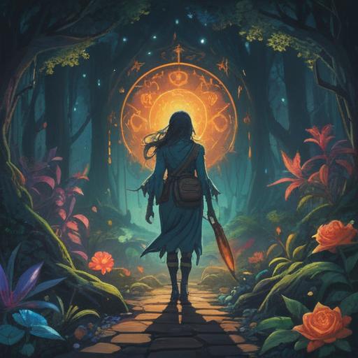 A mystical scene depicting spiritual signs brought by shamanic illness, ethereal light illuminating ancient symbols, serene nature backdrop with vibrant flora, a shamanic figure engaged in meditation, surrounded by glowing orbs representing positive energy, harmonious connection between the physical and spiritual realms, enchanting atmosphere, 4k
