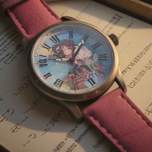 A serene and contemplative scene, a vintage watch with its hands frozen at a specific time, ethereal light surrounding the watch, subtle symbols of spirituality like feathers and mandalas, a tranquil nature background with soft clouds and gentle sunlight filtering through trees, conveying a sense of time pause and spiritual awakening, peaceful color palette, 4k