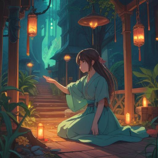 A serene and symbolic illustration representing spiritual signs indicated by arm pain, gentle light illuminating the scene, ethereal glow surrounding a peaceful figure, hands raised towards the sky, vibrant energy flowing from the arms, soothing natural environment, blooming flowers symbolizing healing, harmonious and uplifting atmosphere, 4k