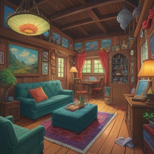 A whimsical illustration of a lucky item for when arms are stiff, featuring a cozy home setting, a cheerful character struggling to reach for something, surrounded by charming good luck talismans, soothing colors, inviting atmosphere, emphasis on positive energy and hope, detailed accessories representing luck, 4k