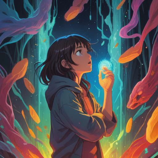 A conceptual illustration depicting a person holding their side in pain, surrounded by ethereal light, symbolic elements representing emotional healing, serene background with soft hues, imagery of energy flow, spiritual awakening, detailed expressions reflecting discomfort, harmony between mind and body, 4k