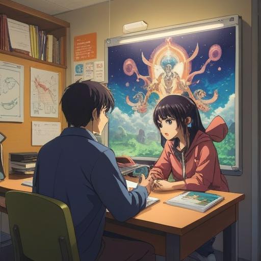 A serene meeting space, people engaged in discussion, diverse individuals collaboratively working, charts and graphs on a whiteboard, laptops and notebooks scattered, warm lighting, modern office vibe, sense of teamwork, productive atmosphere, 4k