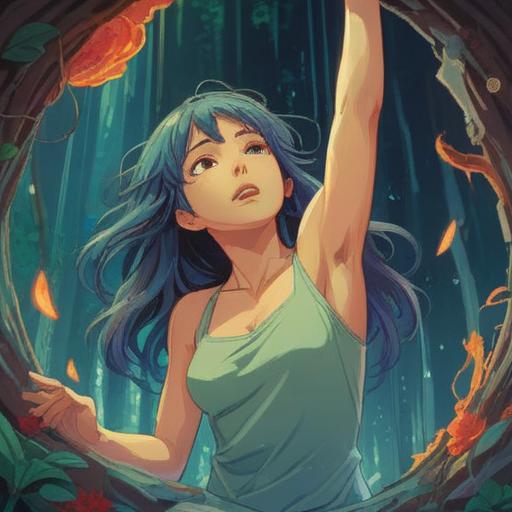 A serene moment depicting a person gently scratching their armpit, surrounded by ethereal light, symbolic representation of spiritual awakening, soothing color palette, nature-inspired elements like flowers and soft clouds, a sense of tranquility and peace, emphasizing mindfulness and self-care, 4k