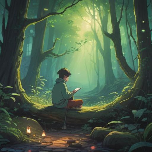 A serene and contemplative scene depicting the spiritual meaning of feeling drained after conversation, ethereal light filtering through a forest, a person sitting on a moss-covered rock, surrounded by wisps of energy symbolizing emotional weight, soft colors blending with the natural environment, a gentle breeze rustling the leaves, a sense of tranquility and introspection, 4k