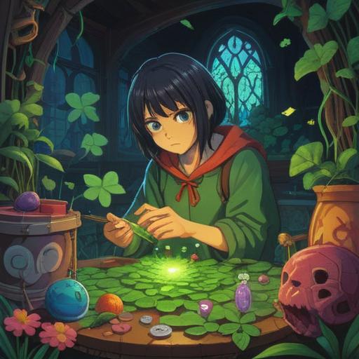 An intriguing scene depicting a person reflecting on life's moments, surrounded by symbolic lucky items such as a four-leaf clover, a lucky cat, and a vintage pocket watch, warm lighting casting soft shadows, an atmosphere of nostalgia and contemplation, whimsical elements intertwined, emphasizing the theme of aging and luck, 4k resolution