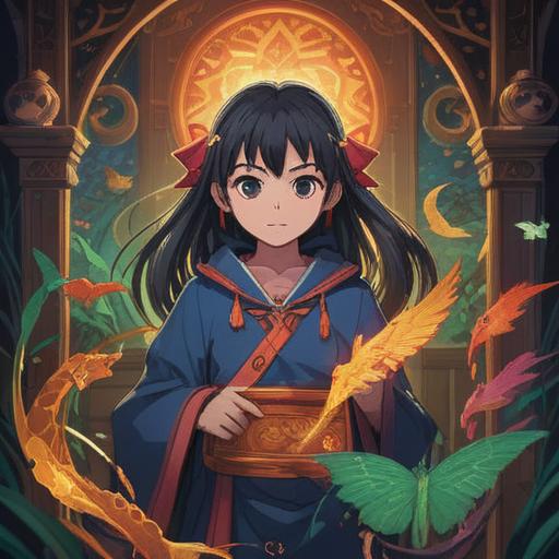 A magical lucky charm designed to transform spending habits, vibrant colors, intricate patterns, symbolizing prosperity and wisdom, surrounded by elements of nature, positive energy, whimsical atmosphere, enchanting details, 4k