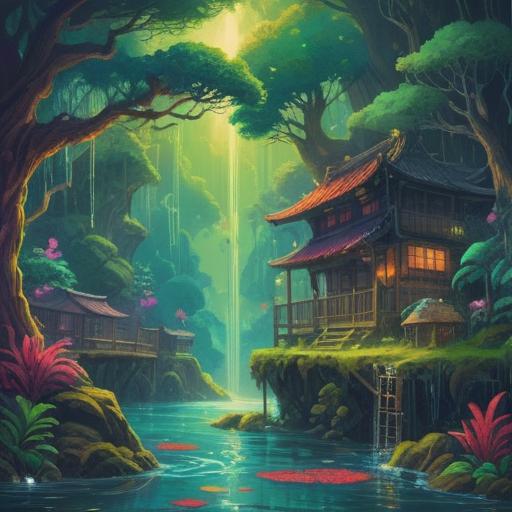 A vibrant conceptual illustration, exploring the spiritual meaning of being a spendthrift, symbolic imagery of money flowing like water, a contrasting blend of chaos and freedom, diverse characters embodying different perspectives on wealth, lush colors representing abundance, serene background signifying balance, thought-provoking elements, 4k