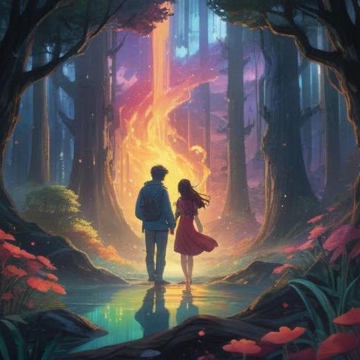 A mystical scene depicting the signs of a spiritual connection before finding a soulmate, vibrant aura surrounding two figures, ethereal glow symbolizing love and intuition, delicate nature elements like blooming flowers and fluttering butterflies, warm and inviting atmosphere, radiant colors, dreamlike quality, gentle expressions of hope and anticipation, 4k