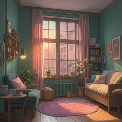 A serene illustration depicting a comforting lucky charm, soft pastel colors, gentle light filtering through a window, delicate details emphasizing a cozy atmosphere, a heart-shaped charm surrounded by warm elements like candles and flowers, evoking feelings of healing and tranquility, harmonious composition, 4k