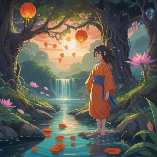 A serene illustration depicting a spiritual lucky charm to heal love fatigue, soft glowing aura surrounding the charm, calming natural elements like flowing water and gentle flowers, a tranquil ambiance, symbolizing hope and renewal in love, intricate details on the charm, soothing color palette, 4k