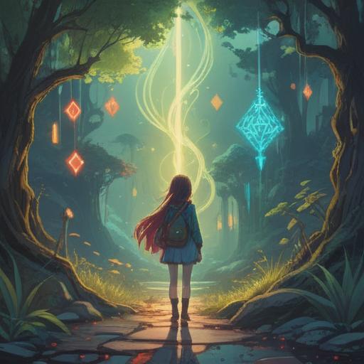 A serene illustration depicting a person standing at a crossroads, contemplating their choice to let go of love, ethereal light illuminating subtle spiritual symbols in the surroundings, gentle breeze rustling leaves, soft sunlight filtering through branches, calm expression on the person's face, reflecting introspection, peaceful atmosphere, 4k