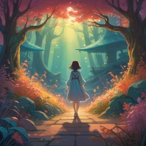 A serene and introspective scene, representing the moment of letting go of love, ethereal light surrounding a solitary figure, a gentle breeze rustling nearby flowers, a calm lake reflecting the sky, symbolic elements like floating petals, soft wisps of mist, contemplative expression, 4k