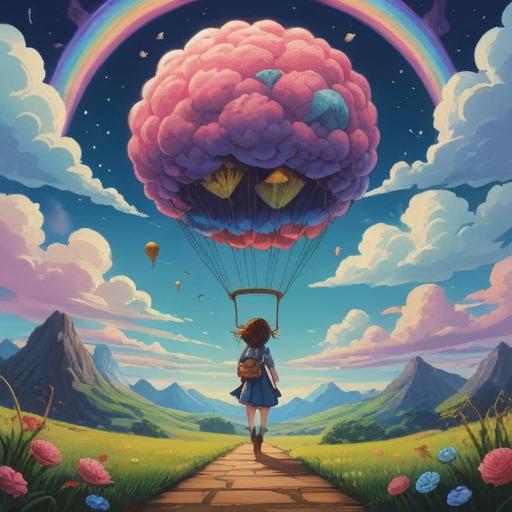 A whimsical illustration representing lucky items that help overcome obstacles in love, vibrant colors, charming characters, a romantic setting with dreamy clouds, hearts and stars scattered in the background, magical aura surrounding the lucky items, intricate details on the items like four-leaf clovers and lucky coins, lighthearted atmosphere, expressive facial expressions of the characters, 4k