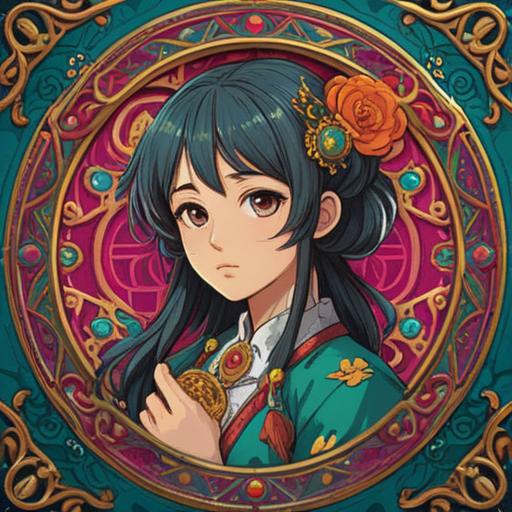 A serene illustration depicting a symbolic lucky charm for letting go of love obsession, featuring an ornate amulet with intricate designs, surrounded by blossoming cherry blossoms, gentle sunlight filtering through the trees, a soft breeze carrying petals, calming colors, peaceful setting, 4k