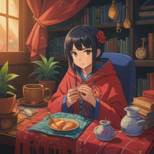 A serene illustration of a person holding a lucky charm, surrounded by comforting objects like a cozy blanket and warm tea, a soft light illuminating the scene, expressive emotions of hope and resilience, a contrasting background showing clouds clearing, symbols of love and support like hearts and flowers subtly integrated, calming atmosphere, 4k