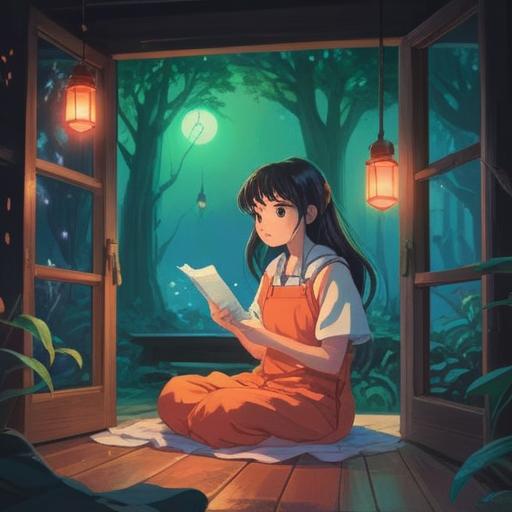 A serene and introspective scene depicting the moment when one realizes the beauty in solitude, glowing ethereal lights, soft pastel colors, a figure meditating under a tree, surrounded by floating hearts and stars, a gentle breeze rustling the leaves, conveying peace and clarity, spiritual awakening, 4k