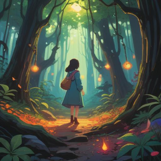 A serene and mystical scene depicting a person picking up a bell in a tranquil forest, radiant light filtering through the trees, symbols of good fortune and spirituality surrounding the bell, soft glow illuminating the person's face, nature's beauty enhancing the moment, a sense of connection with the universe, harmonious colors, 4k