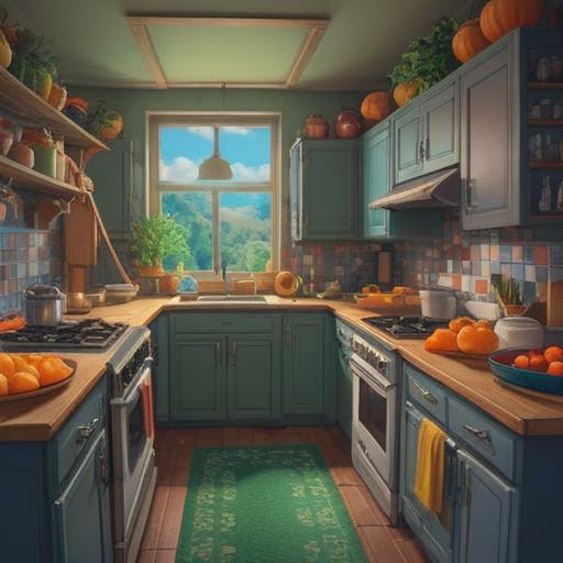 A serene kitchen scene, a tidy and organized refrigerator, vibrant fruits and vegetables neatly arranged, a feeling of freshness and clarity, soft natural light illuminating the space, peaceful atmosphere, reflecting spiritual growth and inner balance, harmonious colors, uplifting energy, 4k