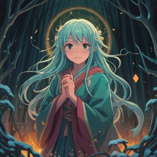 A cold person displaying spiritual good signs, subtle hints of warmth in their expression, surrounded by ethereal light, contrasting chilly demeanor with spiritual symbols, serene environment, deep blue and white tones, inviting aura despite exterior, 4k