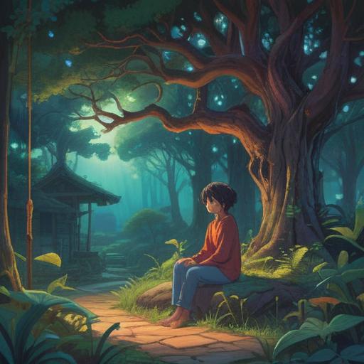 A serene and mystical scene depicting feelings of bad luck related to neighbors, ethereal light filtering through trees, a figure meditating in a peaceful garden, symbols of protection and harmony, gently swirling energies, soft color palette, tranquil atmosphere, spiritual reflections, 4k