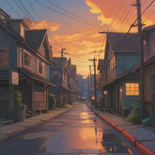 A mystical and serene scene depicting a neighborhood during a subtle transition, ethereal light illuminating the surroundings, a moving truck in the driveway, gentle whispers of the wind conveying unseen messages, colorful natural elements symbolizing change, harmonious sky blending pastel shades, subtle energies in the atmosphere indicating spiritual significance, 4k