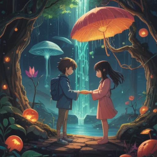 A heartfelt illustration of two individuals experiencing mutual yet unspoken affection, surrounded by ethereal symbols representing spiritual connection, gentle light cascading around them, vibrant colors showcasing the depth of their emotions, a serene background with soft clouds and blossoming flowers, capturing the essence of unrequited love blossoming into a spiritual bond, 4k