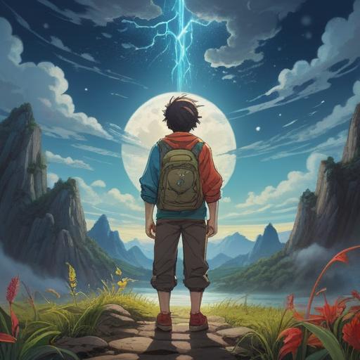 A mysterious scene depicting a traveler facing unexpected challenges before their journey, symbolic elements representing spiritual growth, a cloudy sky reflecting uncertainty, ancient symbols of transformation, a winding path leading to an enlightening destination, ethereal light illuminating the way, vibrant colors signifying hope, intricate details capturing the emotions of anticipation and resilience, 4k