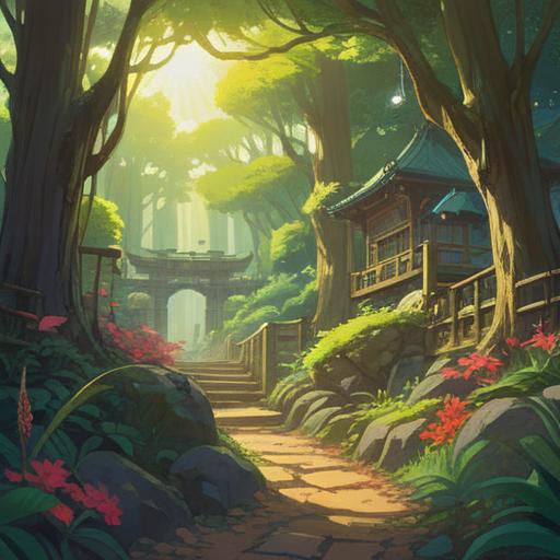 A serene landscape showcasing travelers in a meditative state, radiant energy surrounding them, warm rays of sunlight filtering through lush trees, vibrant colors representing positive emotions, symbols of spiritual guidance such as feathers and light orbs, harmonious atmosphere, 4k