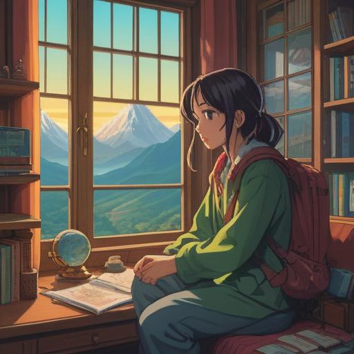 A serene illustration depicting a traveler feeling unwell before a trip, gentle light shining through a window, symbolic representations of spiritual awakening, calming nature elements, ethereal atmosphere, hints of healing energy, vibrant colors, peaceful expression, 4k