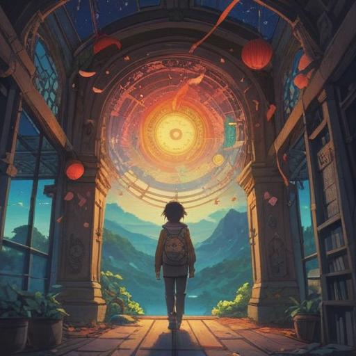 A serene and introspective scene depicting a traveler feeling unwell before a journey, subtle celestial symbols in the background, a sense of unease mingled with anticipation, ethereal light and shadows, nature surrounding with soft, inviting colors, a reflective posture, spiritual elements indicating signs of caution, 4k