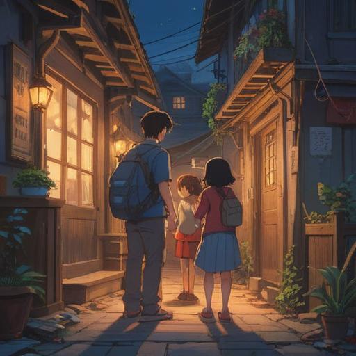 A hopeful scene depicting a family receiving a notice of eviction, looking surprised yet optimistic, a bright light illuminating their surroundings symbolizing new opportunities, positive energy radiating, elements of luck such as four-leaf clovers and shooting stars in the background, a warm and inviting atmosphere, rich colors, 4k