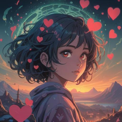 A surreal illustration depicting a dream about divorce, intricate symbols representing spiritual signs, ethereal atmosphere, dreamlike landscape with fragmented hearts, a person reflecting on emotional growth, symbolic imagery like open doors and fading shadows, vibrant colors contrasting with muted tones, conveying inner conflict and clarity, 4k