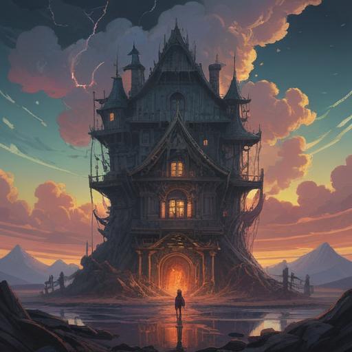 A thought-provoking digital artwork, depicting various spiritual signs related to divorce, symbolic elements like broken chains, dark clouds, and a distant light, intricate patterns representing personal transformation, deep color palette, ethereal atmosphere, thoughtfulness and introspection, visually engaging composition, 4k