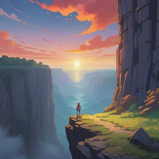 A serene, ethereal landscape, depicting a person standing at the edge of a cliff, gazing longingly at a distant horizon, soft glowing light illuminating their silhouette, symbolizing the emotional pull of separation, spiritual essence in the air, intricate details of nature surrounding them, calming atmosphere, vivid colors, dreamlike quality, 4k