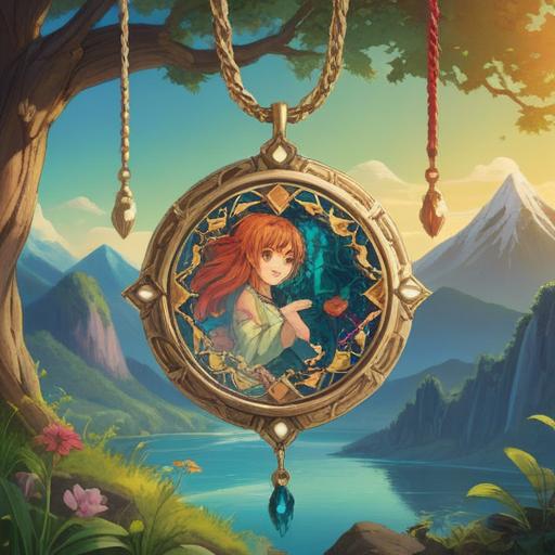 A serene and inviting illustration of a lucky charm, depicted as a beautifully crafted amulet surrounded by gentle nature elements, soft sunlight filtering through the leaves, vibrant flowers blooming around it, a sense of tranquility and hope radiating from the charm, inviting viewers to find solace and inspiration, peaceful atmosphere, 4k