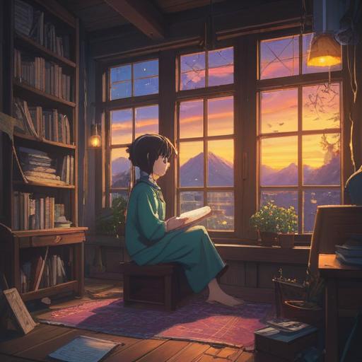 A serene and introspective scene, a person sitting peacefully in a quiet room, surrounded by soft light streaming through the window, journals and pens scattered around, deep in thought, reflecting on a past betrayal, a calming presence of nature outside, plants gently swaying, an atmosphere of healing and self-discovery, warm color palette, 4k