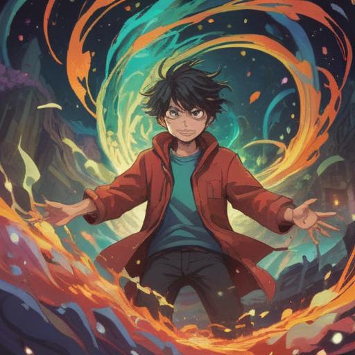 A surreal illustration depicting a person experiencing irrational anger, vibrant colors, swirling energies around them, ethereal light illuminating their expression, interconnected glowing symbols representing spiritual awakening, a serene landscape in the background suggesting transformation, contrast between chaos and harmony, 4k