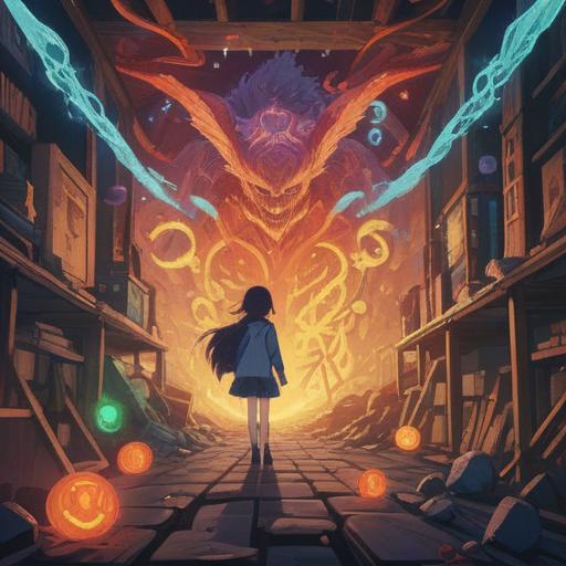 A surreal illustration of a person experiencing frustration from an unfair scolding, surrounded by ethereal light and positive energy, metaphysical symbols emerging from their mind, contrasting dark cloud representing anger and bright aura symbolizing spiritual awakening, peaceful nature backdrop, vibrant colors, 4k