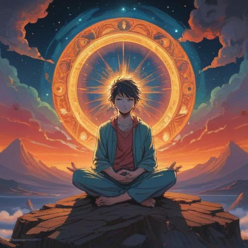 A serene illustration depicting the spiritual significance of having the left eye as the dominant one, a figure meditating under a celestial sky, ethereal light illuminating the left side of the face, symbols of intuition and insight around, tranquil atmosphere, harmony with nature, mystical elements, soft ethereal colors, 4k