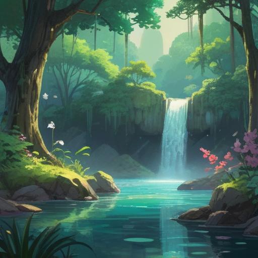 A serene moment depicting a spiritual lucky charm, tranquil surroundings, soft glimmers of light, nature elements like gentle flowing water and lush greenery, an ethereal glow surrounding the charm, peaceful atmosphere, harmonious balance, intricate details, 4k