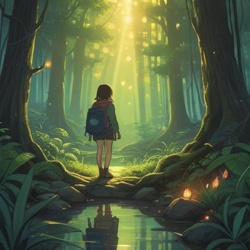 A person discovering a lost item, surrounded by a glowing aura, symbolizing spiritual guidance, soft sunlight illuminating the scene, serene forest background, gentle breeze rustling leaves, feelings of enlightenment and positivity, uplifting atmosphere, vibrant colors, 4k